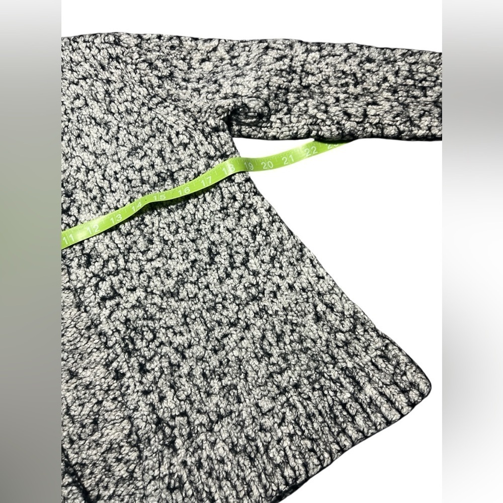 EILEEN FISHER Black White Boucle Textured Alpaca Blend Cardigan Size Med - Picture 6 of 6